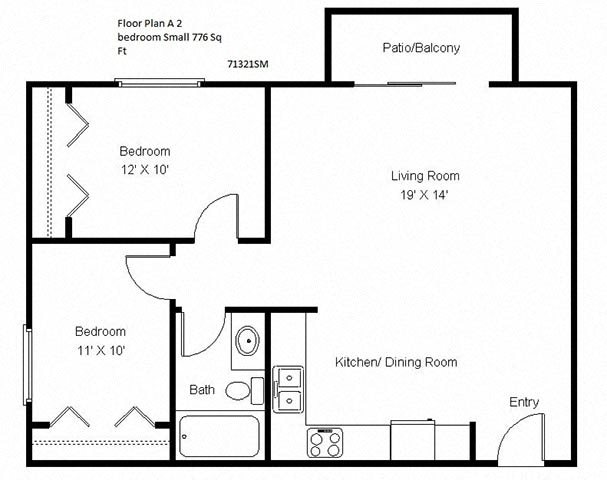 Two Bedroom Floor Plan